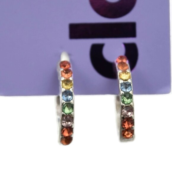 Claires Earrings Set of 3 Flowers Rainbows Hoops Colorful New Pierced - Picture 4 of 5